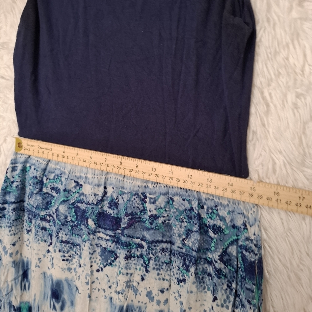 Athleta Mix & Mingle Maxi dress Blue Batik print size M - Picture 7 of 10